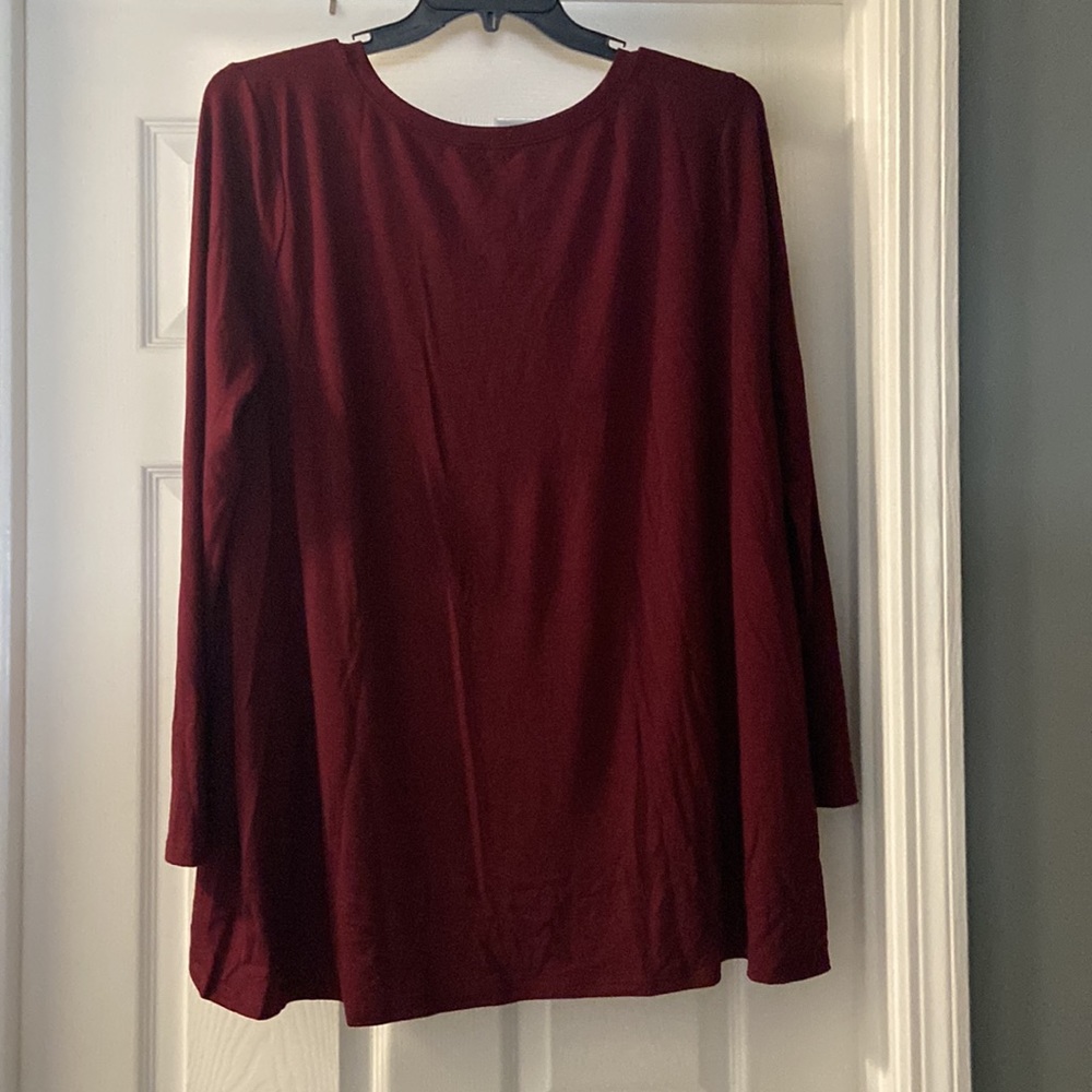 Long sleeve burgundy top 3XL - Picture 2 of 2